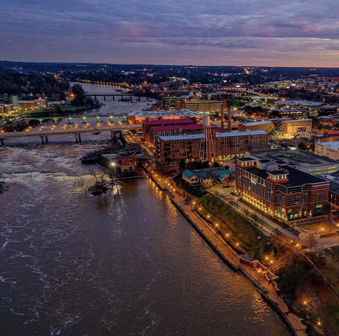 a city next to a river