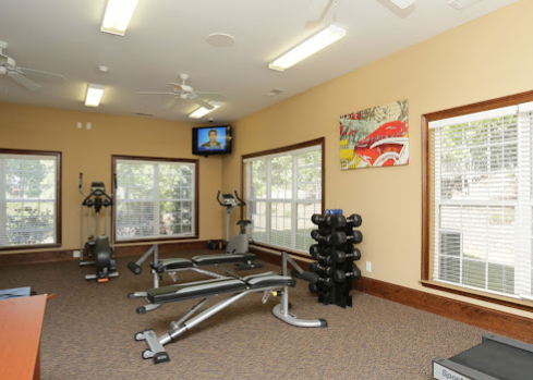 a room with exercise equipment