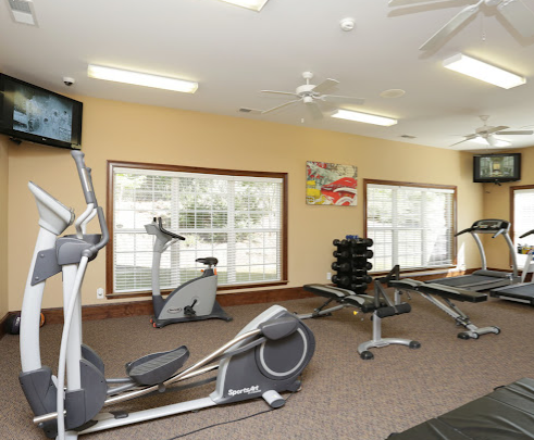 a room with exercise equipment